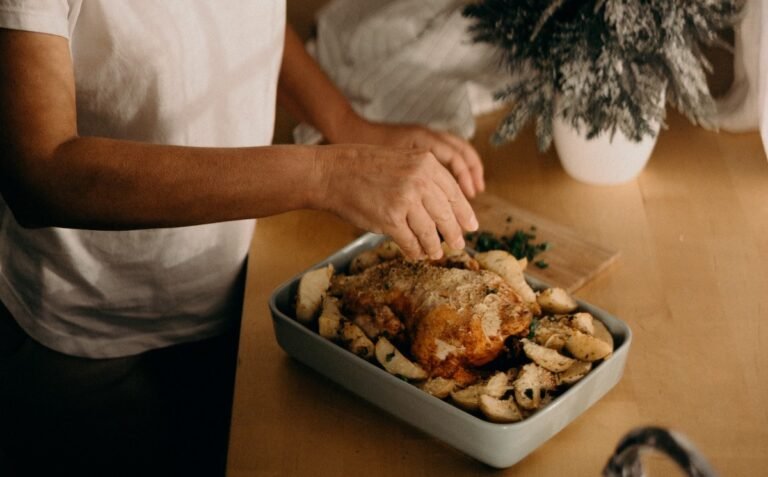 Traditional Irish Winter Recipes, woman cooking chicken