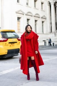 Red Monochrome Layering Winter